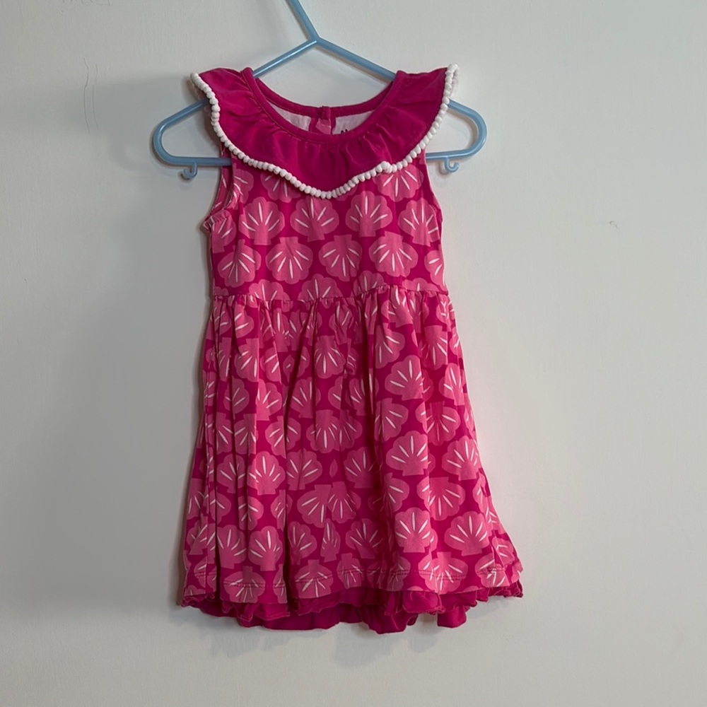 Nannette Pink Casual Sundress with Bib Collar